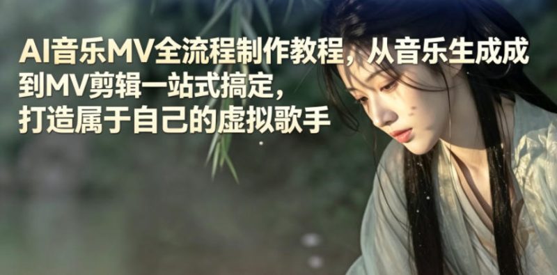 AI音乐MV全流程制作教程，从音乐生成到MV剪辑一站式搞定，打造属于自己的虚拟歌手万象阁-VIP网课-网赚项目-创业项目-精品资源-技能教程万象阁