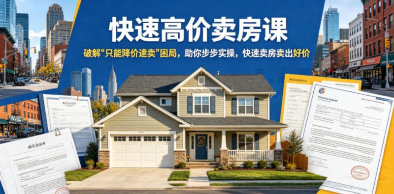 快速高价卖房课，破解“只能降价速卖”困局，助你步步实操，快速卖房卖出好价(更新2026)万象阁-VIP网课-网赚项目-创业项目-精品资源-技能教程万象阁