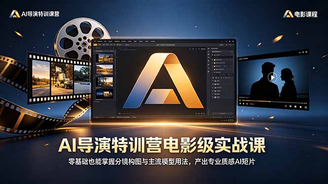 AI导演特训营电影级实战课，零基础也能掌握分镜构图与主流模型用法，产出专业质感AI短片万象阁-VIP网课-网赚项目-创业项目-精品资源-技能教程万象阁