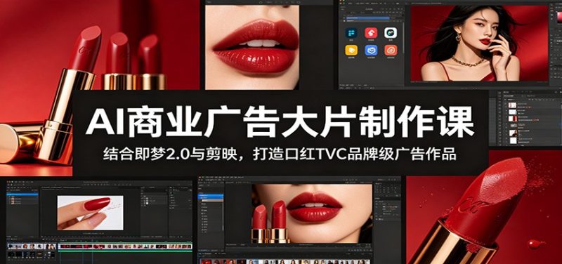 AI商业广告大片制作课：结合即梦2.0与剪映，打造口红TVC品牌级广告作品万象阁-VIP网课-网赚项目-创业项目-精品资源-技能教程万象阁