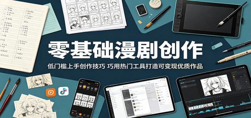 零基础漫剧创作：低门槛上手创作技巧，巧用热门工具打造可变现优质作品万象阁-VIP网课-网赚项目-创业项目-精品资源-技能教程万象阁