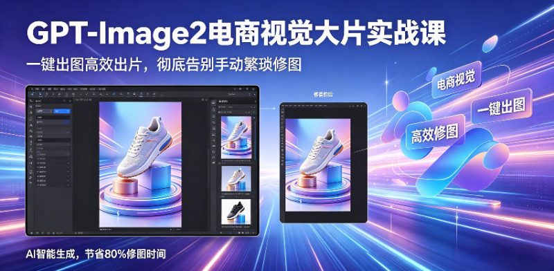 GPT-Image2电商视觉大片实战课，一键出图高效出片，彻底告别手动繁琐修图(更新)万象阁-VIP网课-网赚项目-创业项目-精品资源-技能教程万象阁