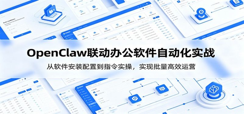 OpenClaw自动化实操课：从软件安装配置到指令实操，实现批量高效运营万象阁-VIP网课-网赚项目-创业项目-精品资源-技能教程万象阁