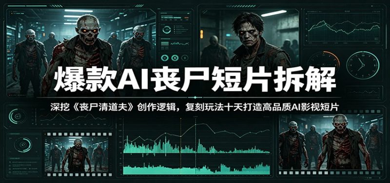 爆款AI丧尸短片拆解：深挖《丧尸清道夫》创作逻辑，复刻玩法快速打造高品质AI影视短片万象阁-VIP网课-网赚项目-创业项目-精品资源-技能教程万象阁