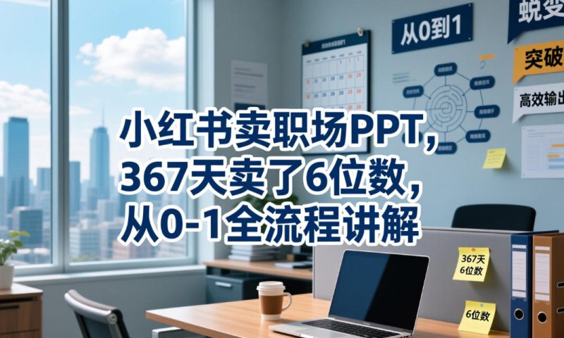小红书卖职场PPT，367天卖了6位数，从0-1全流程讲解万象阁-VIP网课-网赚项目-创业项目-精品资源-技能教程万象阁