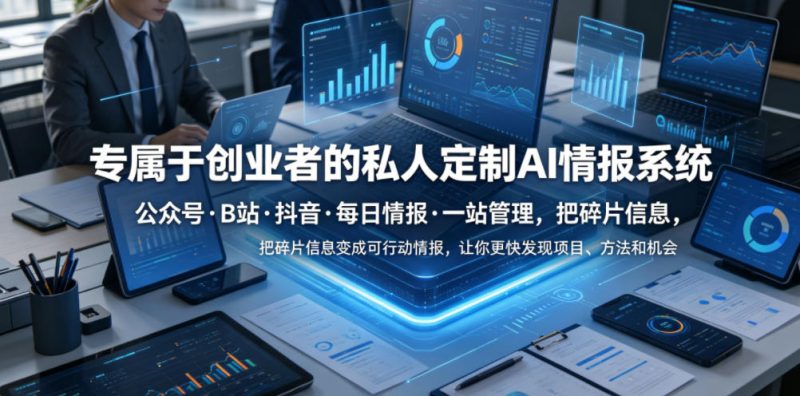 专属于创业者的私人定制AI情报系统，公众号·B站·抖音·每日情报·一站管理，把碎片信息变成可行动情报，让你更快发现项目、方法和机会万象阁-VIP网课-网赚项目-创业项目-精品资源-技能教程万象阁
