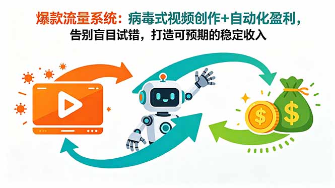 爆款流量系统：病毒式视频创作+自动化盈利，告别盲目试错，打造可预期的稳定收入万象阁-VIP网课-网赚项目-创业项目-精品资源-技能教程万象阁