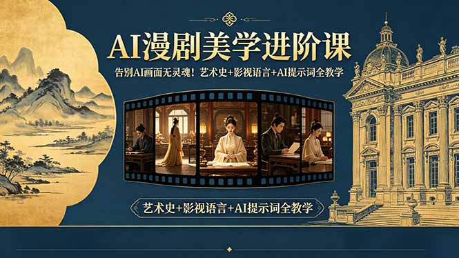 告别AI画面无灵魂！AI漫剧美学进阶课-更新，艺术史+影视语言+AI提示词全教学万象阁-VIP网课-网赚项目-创业项目-精品资源-技能教程万象阁