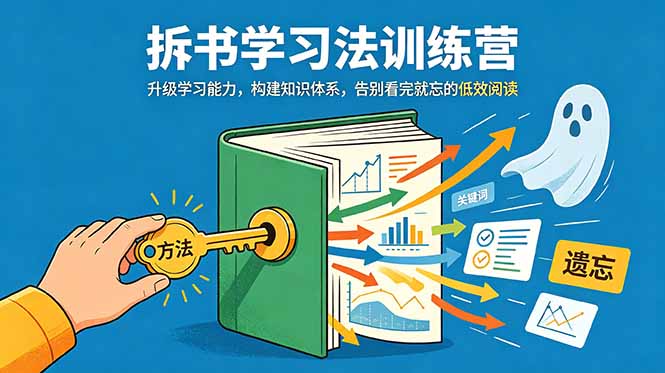 拆书学习法训练营，升级学习能力，构建知识体系，，告别看完就忘的低效阅读万象阁-VIP网课-网赚项目-创业项目-精品资源-技能教程万象阁
