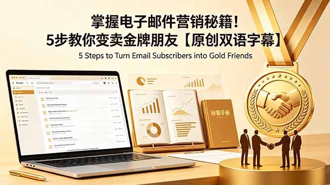 掌握电子邮件营销秘籍！5步教你变卖金牌朋友【原创双语字幕】万象阁-VIP网课-网赚项目-创业项目-精品资源-技能教程万象阁