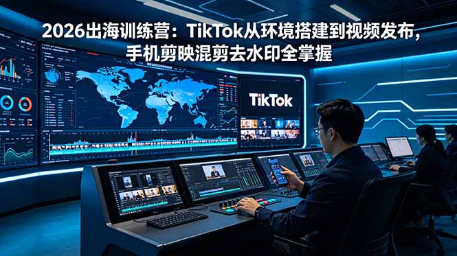 2026出海训练营：TikTok从环境搭建到视频发布，手机剪映混剪去水印全掌握万象阁-VIP网课-网赚项目-创业项目-精品资源-技能教程万象阁