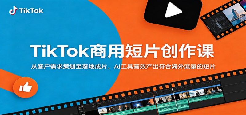 TikTok商用短片创作课：从客户需求策划至落地成片，AI工具高效产出符合海外流量的短片万象阁-VIP网课-网赚项目-创业项目-精品资源-技能教程万象阁