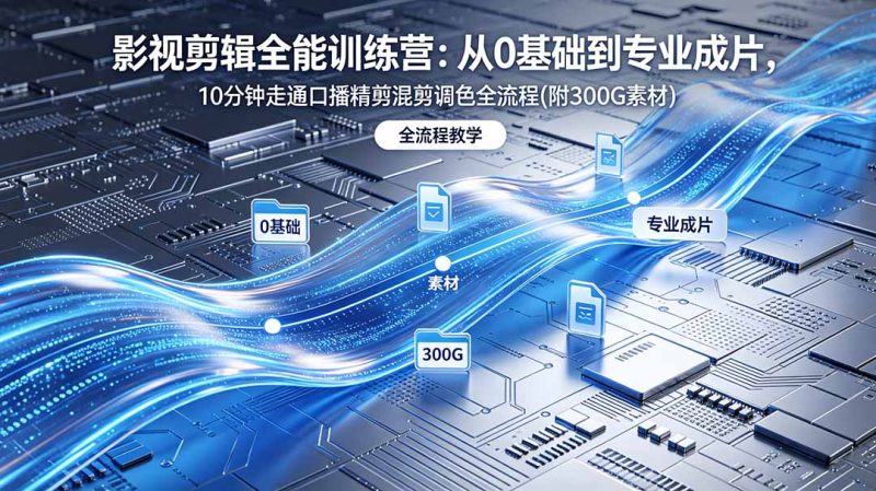 2026影视剪辑全能实战课｜0基础到专业成片，全流程教学，高清带300G素材万象阁-VIP网课-网赚项目-创业项目-精品资源-技能教程万象阁