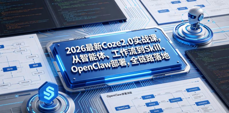 2026最新Coze2.0实战课，从智能体、工作流到Skill、OpenClaw部署，全链路落地万象阁-VIP网课-网赚项目-创业项目-精品资源-技能教程万象阁