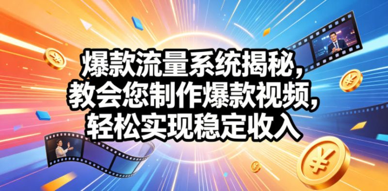 爆款流量系统揭秘，教会您制作爆款视频，轻松实现稳定收入【原创双语字幕】万象阁-VIP网课-网赚项目-创业项目-精品资源-技能教程万象阁