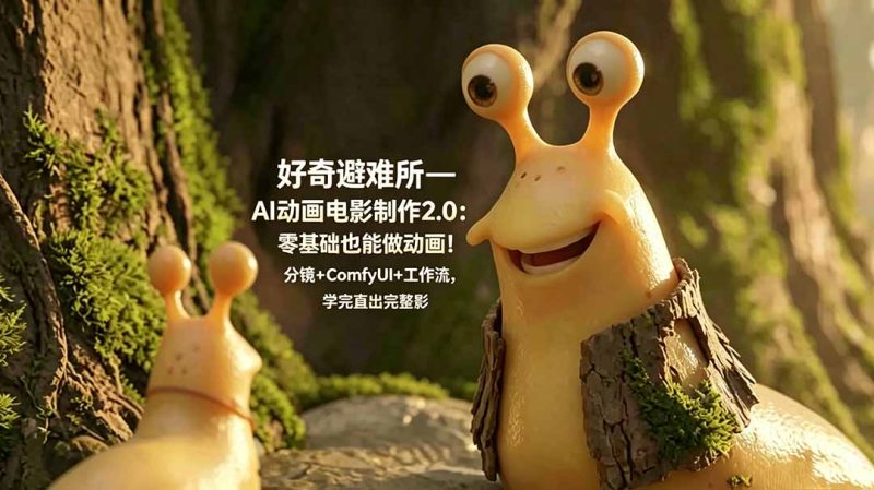 好奇避难所—AI动画电影制作2.0：零基础也能做动画！分镜+ComfyUI+工作流，学完直出完整影片万象阁-VIP网课-网赚项目-创业项目-精品资源-技能教程万象阁