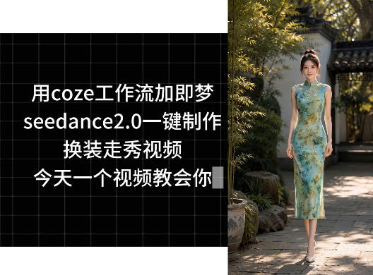 用coze工作流加即梦seedance2.0一键制作换装走秀视频，今天一个视频教会你万象阁-VIP网课-网赚项目-创业项目-精品资源-技能教程万象阁