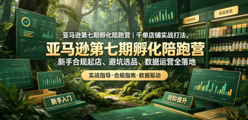 亚马逊第七期孵化陪跑营｜千单店铺实战打法，新手合规起店、避坑选品、数据运营全落地万象阁-VIP网课-网赚项目-创业项目-精品资源-技能教程万象阁