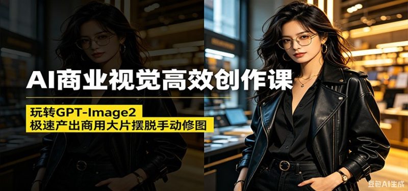 AI商业视觉高效创作课：玩转GPT-Image2，极速产出商用大片摆脱手动修图(更新)万象阁-VIP网课-网赚项目-创业项目-精品资源-技能教程万象阁