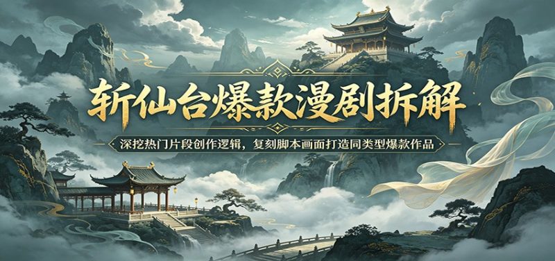 斩仙台爆款漫剧拆解：深挖热门片段创作逻辑，复刻脚本画面打造同类型爆款作品万象阁-VIP网课-网赚项目-创业项目-精品资源-技能教程万象阁