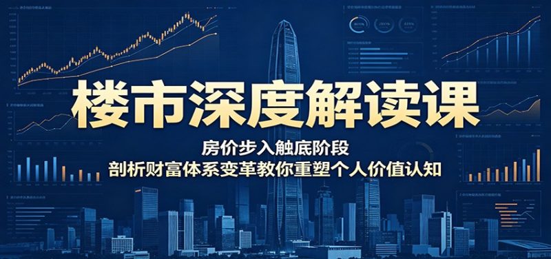 楼市深度解读课：房价步入触底阶段，剖析财富体系变革教你重塑个人价值认知万象阁-VIP网课-网赚项目-创业项目-精品资源-技能教程万象阁