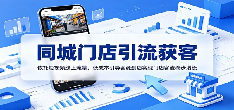 同城门店引流获客：依托短视频线上流量，低成本引导客源到店实现门店客流稳步增长万象阁-VIP网课-网赚项目-创业项目-精品资源-技能教程万象阁