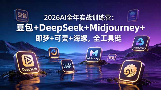2026AI全年实战训练营：豆包+DeepSeek+Midjourney+即梦+可灵+海螺，全工具链万象阁-VIP网课-网赚项目-创业项目-精品资源-技能教程万象阁
