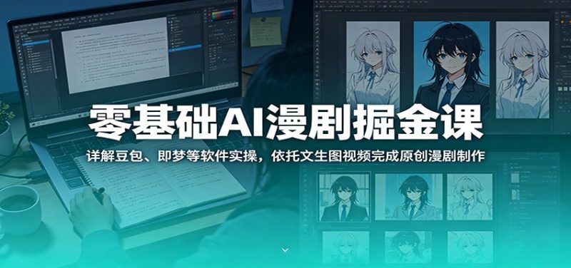 零基础AI漫剧掘金课：详解豆包、即梦等软件实操，依托文生图视频完成原创漫剧制作万象阁-VIP网课-网赚项目-创业项目-精品资源-技能教程万象阁