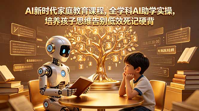 AI新时代家庭教育课程，全学科AI助学实操，培养孩子思维告别低效死记硬背万象阁-VIP网课-网赚项目-创业项目-精品资源-技能教程万象阁