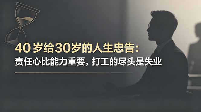 付费文章：40岁给30岁的人生忠告：责任心比能力重要，打工的尽头是失业万象阁-VIP网课-网赚项目-创业项目-精品资源-技能教程万象阁