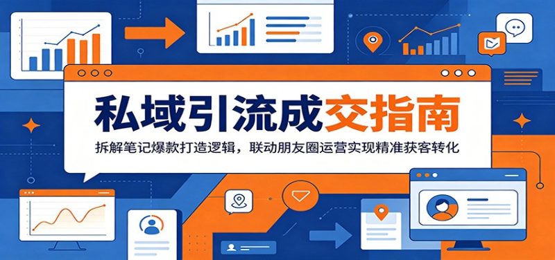 私域引流成交指南：拆解笔记爆款打造逻辑，联动朋友圈运营实现精准获客转化万象阁-VIP网课-网赚项目-创业项目-精品资源-技能教程万象阁