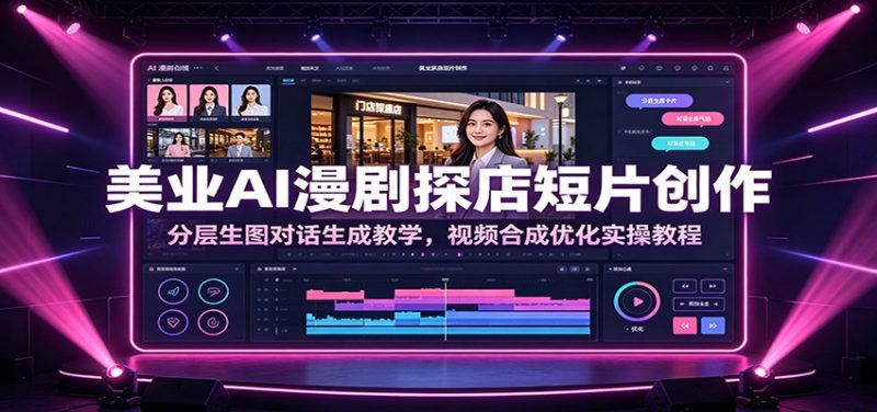 美业AI漫剧探店短片创作:分层生图对话生成教学,视频合成优化实操教程万象阁-VIP网课-网赚项目-创业项目-精品资源-技能教程万象阁