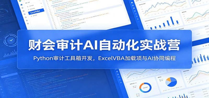 财会审计AI自动化实战营:Python审计工具箱开发,ExcelVBA加载项与AI协同编程万象阁-VIP网课-网赚项目-创业项目-精品资源-技能教程万象阁