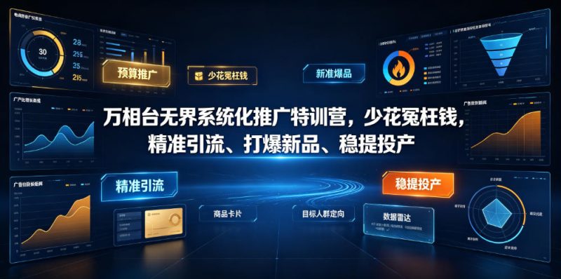 万相台无界系统化推广特训营VI0.0,少花冤枉钱,精准引流、打爆新品、稳提投产(全程录音+字幕)万象阁-VIP网课-网赚项目-创业项目-精品资源-技能教程万象阁