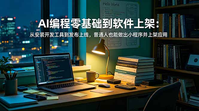 AI编程零基础到软件上架:从安装开发工具到发布上线,普通人也能做出小程序并上架应用商店万象阁-VIP网课-网赚项目-创业项目-精品资源-技能教程万象阁