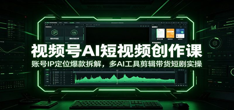 视频号AI短视频创作课：账号IP定位爆款拆解，多AI工具剪辑带货短剧实操万象阁-VIP网课-网赚项目-创业项目-精品资源-技能教程万象阁