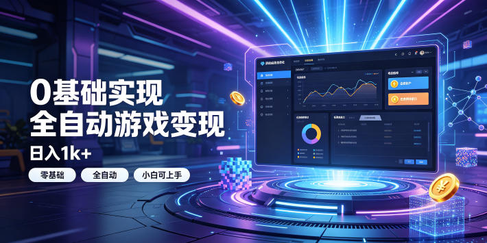 0基础实现全自动游戏变现,日入1k+,小白直接上手搞钱!【揭秘】万象阁-VIP网课-网赚项目-创业项目-精品资源-技能教程万象阁