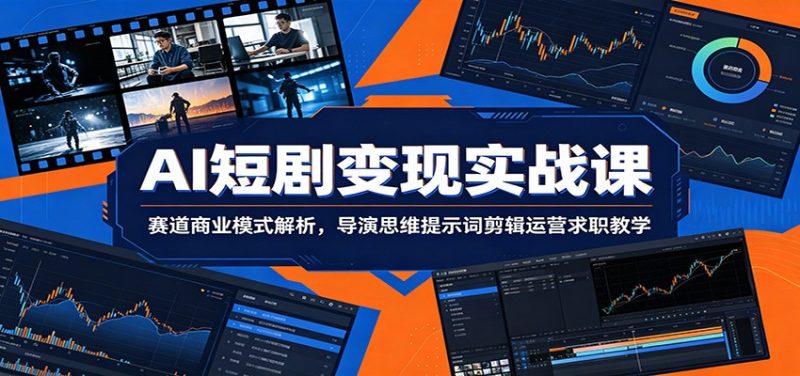 AI短剧变现实战课:赛道商业模式解析,导演思维提示词剪辑运营求职教学万象阁-VIP网课-网赚项目-创业项目-精品资源-技能教程万象阁