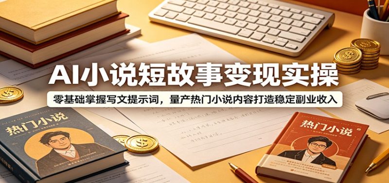 AI小说短故事变现实操：零基础掌握写文提示词，量产热门小说内容打造稳定副业收入万象阁-VIP网课-网赚项目-创业项目-精品资源-技能教程万象阁
