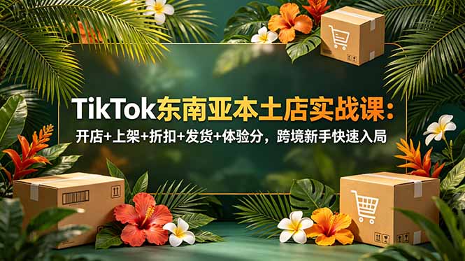 TikTok东南亚本土店实战课:开店+上架+折扣+发货+体验分,跨境新手快速入局万象阁-VIP网课-网赚项目-创业项目-精品资源-技能教程万象阁
