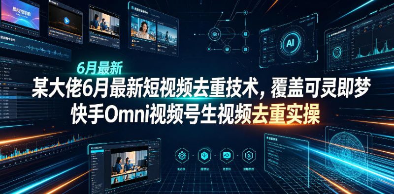 某大佬6月最新短视频去重技术,覆盖可灵即梦快手Omni视频号生视频去重实操万象阁-VIP网课-网赚项目-创业项目-精品资源-技能教程万象阁