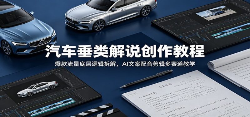 汽车垂类解说创作教程:爆款流量底层逻辑拆解,AI文案配音剪辑多赛道教学万象阁-VIP网课-网赚项目-创业项目-精品资源-技能教程万象阁