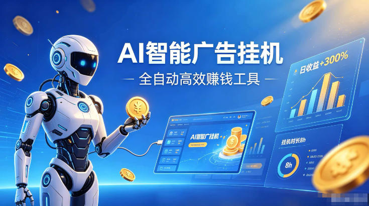 AI智能广告挂G,在家自动賺收益,全程无需人工操作、不用直播、不用拉人【揭秘】万象阁-VIP网课-网赚项目-创业项目-精品资源-技能教程万象阁