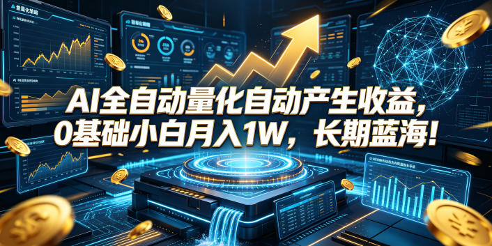 AI全自动量化自动产生收益,0基础小白月入1W,长期蓝海!【揭秘】万象阁-VIP网课-网赚项目-创业项目-精品资源-技能教程万象阁