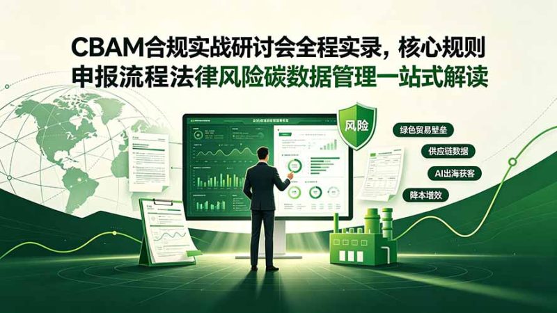 CBAM合规实战研讨会全程实录,核心规则申报流程法律风险碳数据管理一站式解读万象阁-VIP网课-网赚项目-创业项目-精品资源-技能教程万象阁