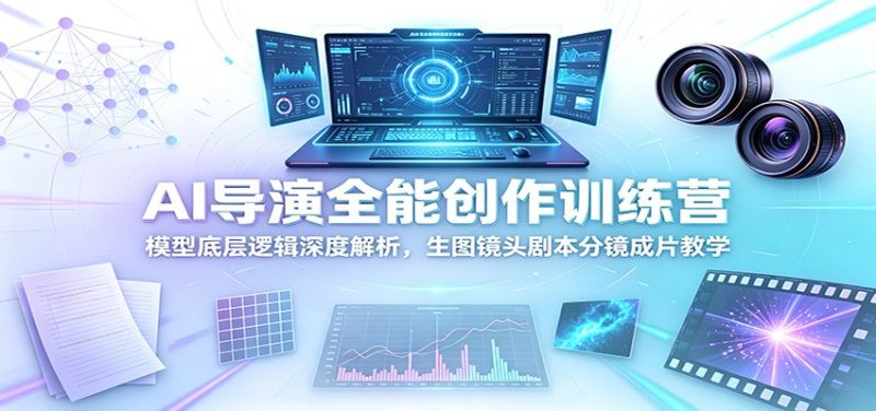 AI导演全能创作训练营：模型底层逻辑深度解析，生图镜头剧本分镜成片教学万象阁-VIP网课-网赚项目-创业项目-精品资源-技能教程万象阁