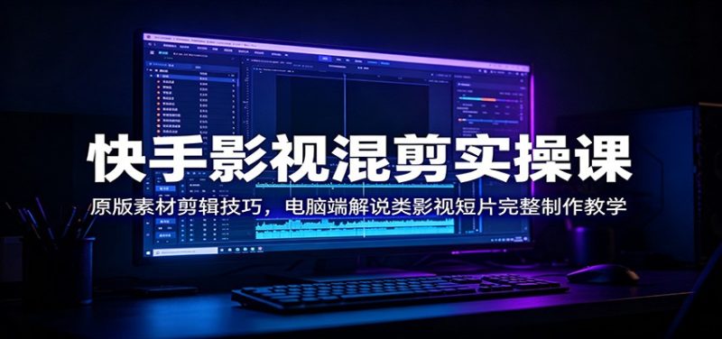 快手影视混剪实操课:原版素材剪辑技巧,电脑端解说类影视短片完整制作教学万象阁-VIP网课-网赚项目-创业项目-精品资源-技能教程万象阁