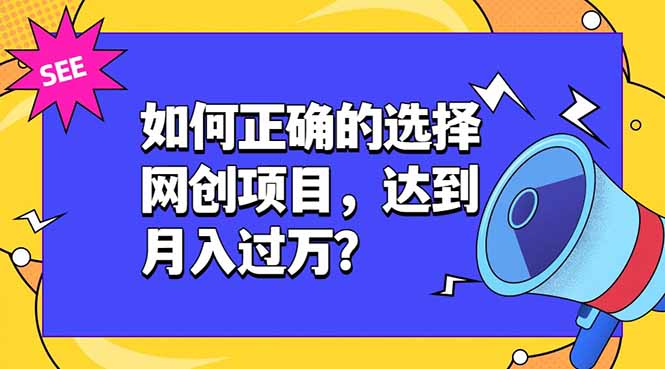 如何正确的选择网创项目,达到月入过万?,本课程教你正确选择项目。万象阁-VIP网课-网赚项目-创业项目-精品资源-技能教程万象阁