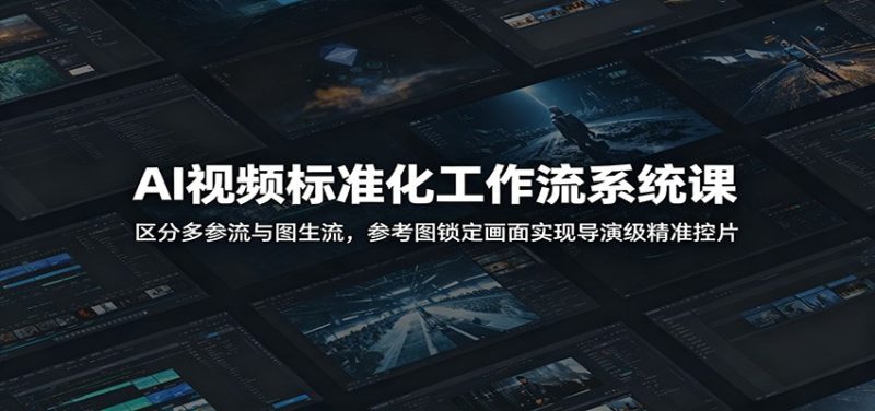AI视频标准化工作流系统课:区分多参流与图生流,参考图锁定画面实现导演级精准控片万象阁-VIP网课-网赚项目-创业项目-精品资源-技能教程万象阁