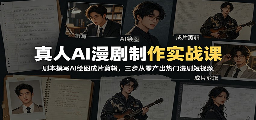 图片[1]万象阁-VIP网课-网赚项目-创业项目-精品资源-技能教程真人AI漫剧制作实战课：剧本撰写AI绘图成片剪辑，三步从零产出热门漫剧短视频万象阁-VIP网课-网赚项目-创业项目-精品资源-技能教程万象阁